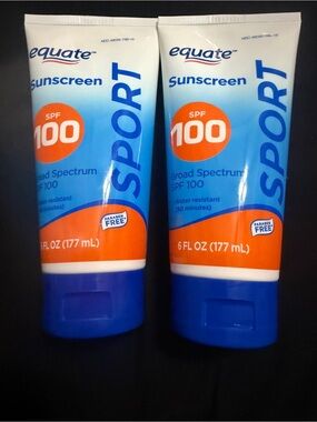 Equate Sport Sunscreen Broad Spectrum SPF 100  
6 fl‎ oz 177ml - Set of 2